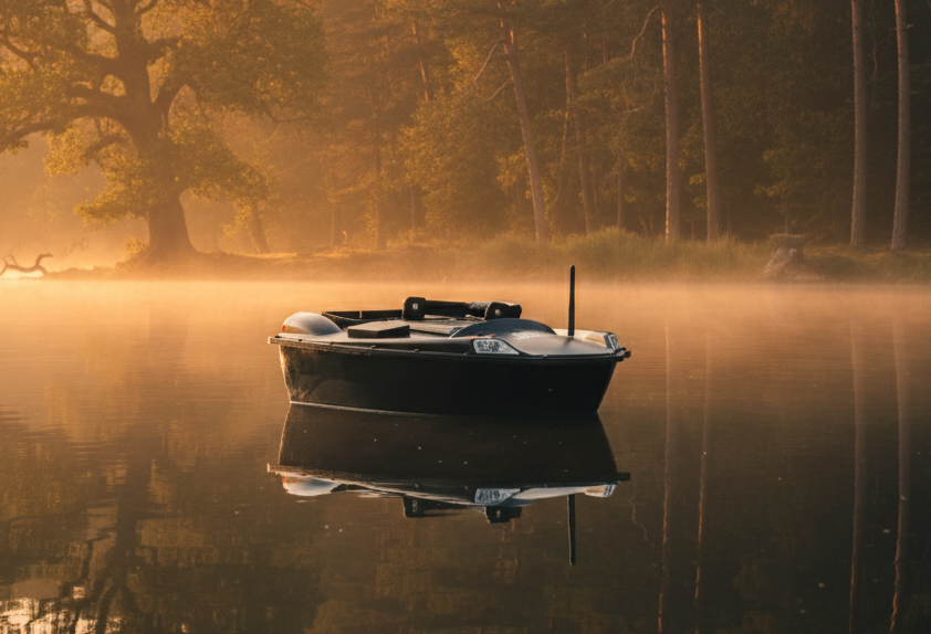 voerboot met dieptemeter